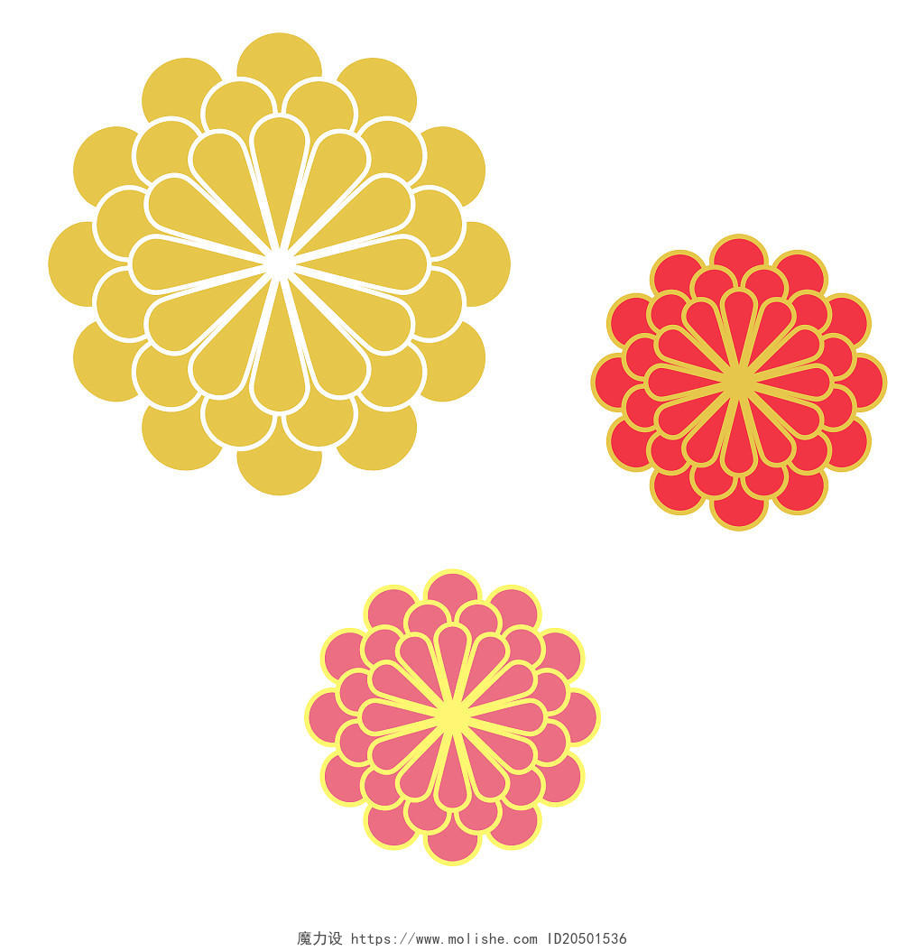 新年花朵装饰新年花装饰用花朵图案PNG素材2022年花花元素